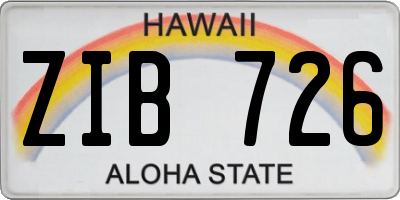 HI license plate ZIB726