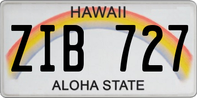 HI license plate ZIB727
