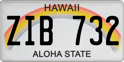 HI license plate ZIB732
