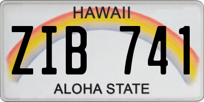 HI license plate ZIB741