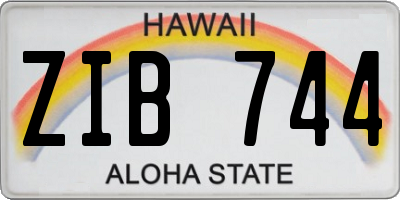 HI license plate ZIB744