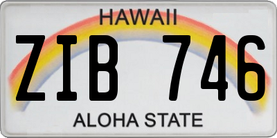 HI license plate ZIB746
