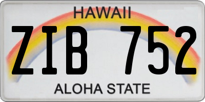 HI license plate ZIB752