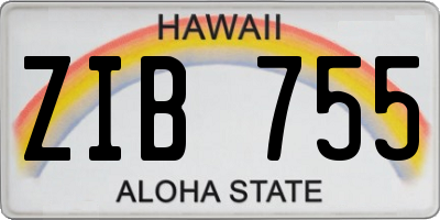 HI license plate ZIB755
