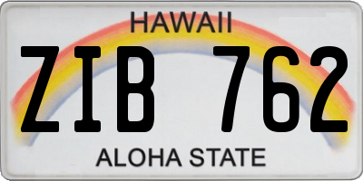 HI license plate ZIB762