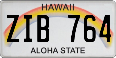 HI license plate ZIB764