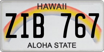 HI license plate ZIB767