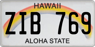 HI license plate ZIB769