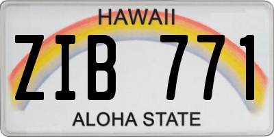 HI license plate ZIB771