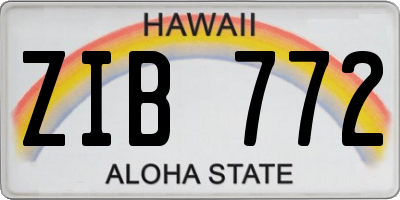 HI license plate ZIB772
