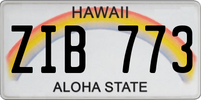 HI license plate ZIB773