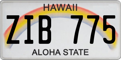 HI license plate ZIB775