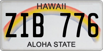 HI license plate ZIB776