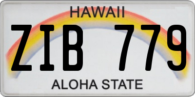 HI license plate ZIB779