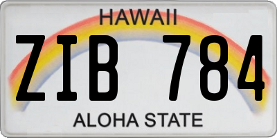 HI license plate ZIB784