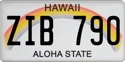 HI license plate ZIB790