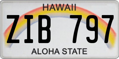 HI license plate ZIB797