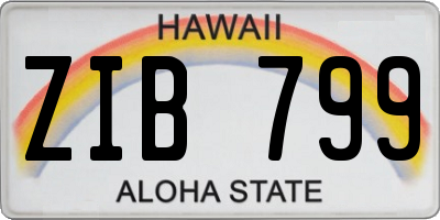HI license plate ZIB799
