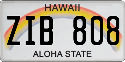 HI license plate ZIB808