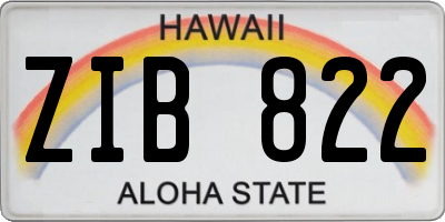 HI license plate ZIB822