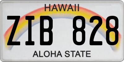 HI license plate ZIB828