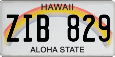 HI license plate ZIB829