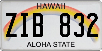 HI license plate ZIB832