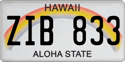 HI license plate ZIB833