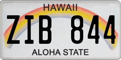 HI license plate ZIB844