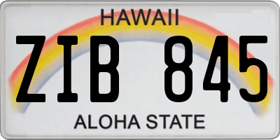HI license plate ZIB845