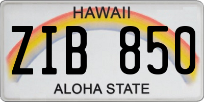 HI license plate ZIB850
