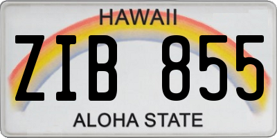 HI license plate ZIB855