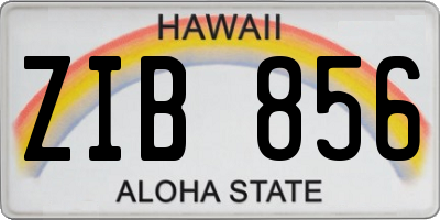 HI license plate ZIB856