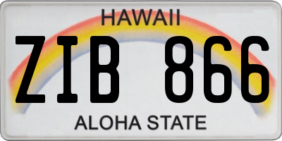 HI license plate ZIB866