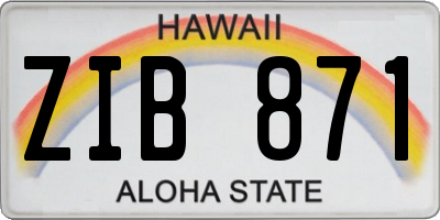 HI license plate ZIB871