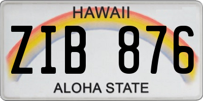 HI license plate ZIB876