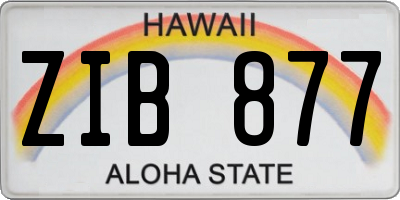 HI license plate ZIB877