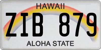 HI license plate ZIB879