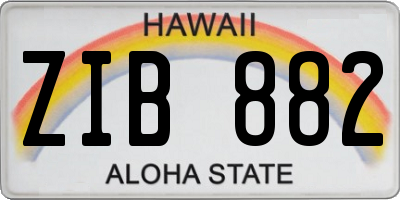 HI license plate ZIB882
