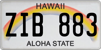 HI license plate ZIB883