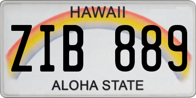 HI license plate ZIB889