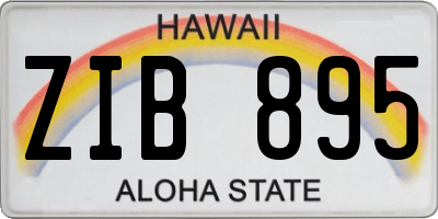 HI license plate ZIB895