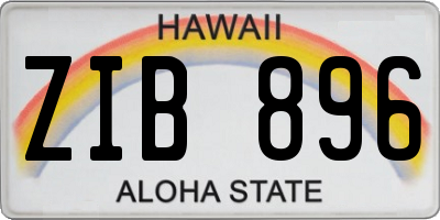 HI license plate ZIB896