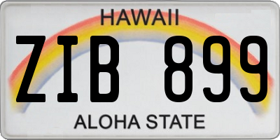HI license plate ZIB899