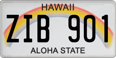 HI license plate ZIB901