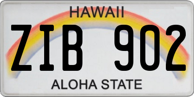 HI license plate ZIB902