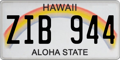 HI license plate ZIB944
