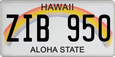 HI license plate ZIB950
