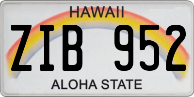 HI license plate ZIB952