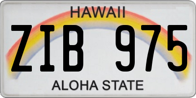 HI license plate ZIB975